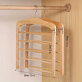 Percha multibarra de madera para pantalones