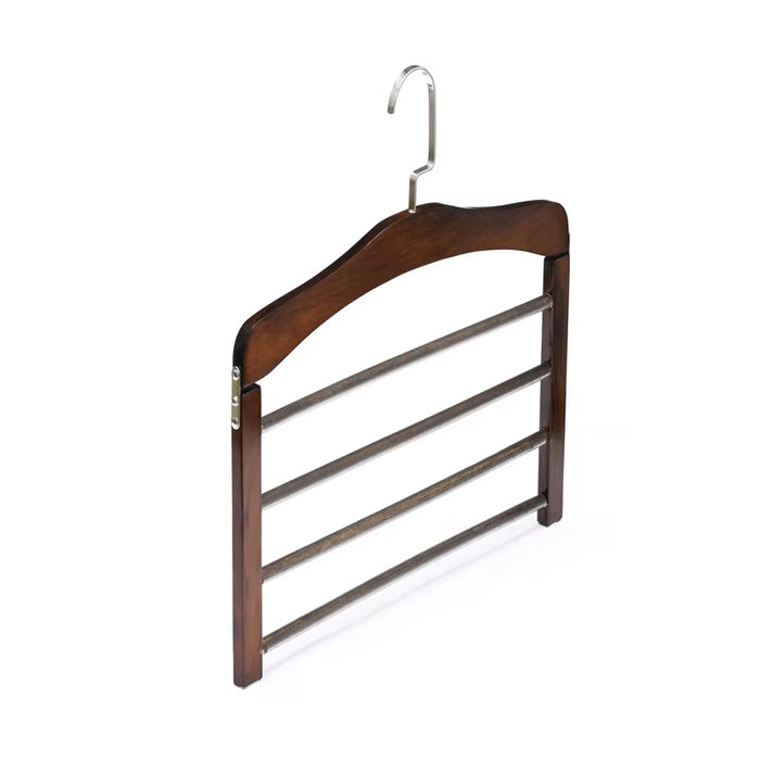 Percha multibarra en madera oscura